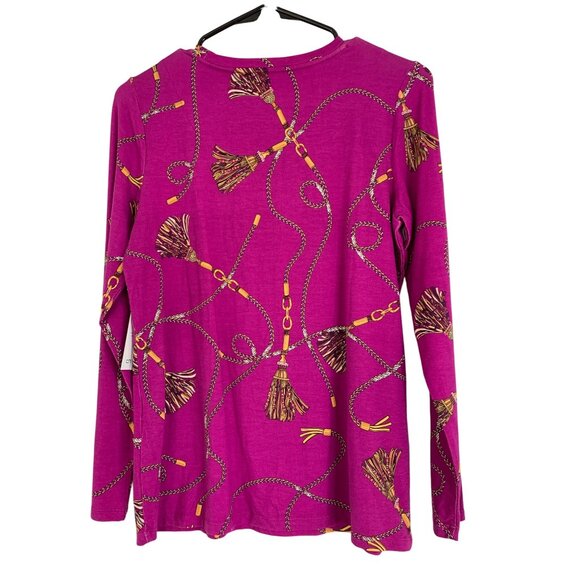 NWT Chicos Plum Berry Rope Print Long Sleeve Top Size S - Picture 6 of 7